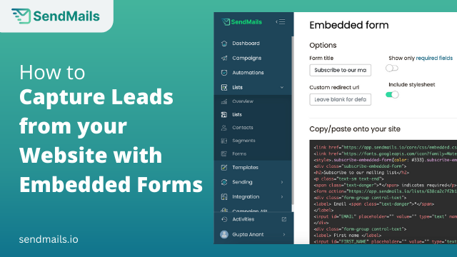 Web Forms: How to capture leads from your website with SendMails.io