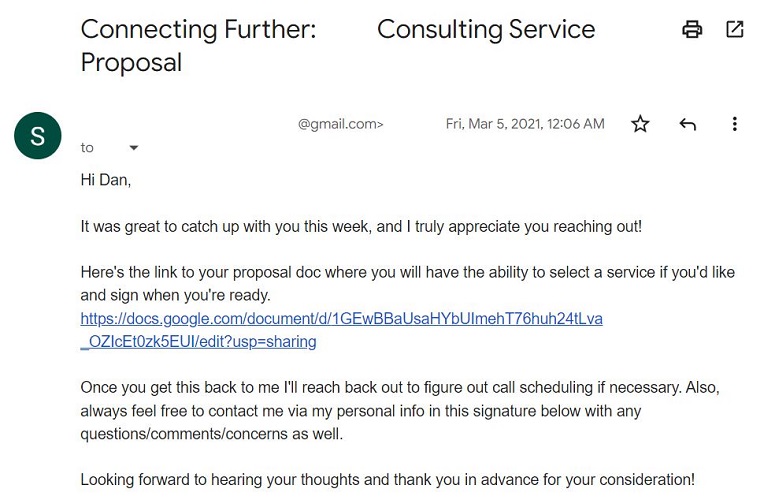Email Marketing For Cleaning Service Consulting Service Proposal